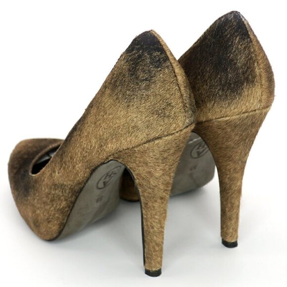 ASH Eloise Real Calf Hair Leather Pumps Western Heels